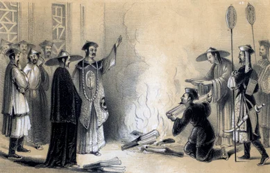 Spalanie ksiąg chińskich, III wiek pne, 1847