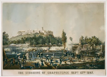 Szturm na Chapultepec 13 września 1847, 1848 (chromolitografia na papierze tkanym)