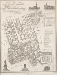 Do najszlachetniejszego Jana, księcia Bedford. Ten plan połączonych parafii St. Giles in the Fields i St. George, Bloomsbury