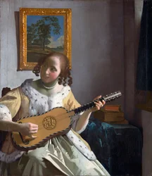 ""Gitarzysta" (Gitarzysta) Obraz Jana Vermeera (Johannes) (1632-1675) - 1672 - Olej na płótnie - Rozmiar 53x46,3 cm Kenwood House