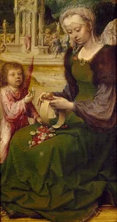 Św. Katarzyna, fragment prawego panelu Tryptyku Malvagna, prawa strona