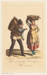 Typy rybaków z Scheveningen Schevelingsche Visch Boer i Boerin (tytuł na obiekcie)