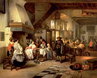 Wnętrze karczmy z niewidomym skrzypkiem, 1844