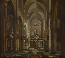 Wnętrze katedry św. Donacjana w Brugii, około 1696.