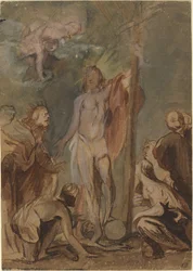 Zmartwychwstały Chrystus otoczony świętymi