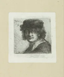 Mężczyzna kładzie motykę w platte kraag The Compleat Work of Akwaforty Johna Chalon / Oeuvre Complette des Eaux Fortes par Jean Chalon (tytuł serii)
