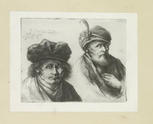 Twee mannen wkłada motykę w tulband The Compleat Work of Akwaforty Johna Chalon / Oeuvre Complette des Eaux Fortes par Jean Chalon (tytuł serii)