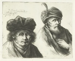 Dwóch mężczyzn w czapkach i turbanach