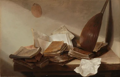 Martwa natura z książkami, 1625-30