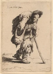 Żebrak niosący kobietę na plecach, 1632.