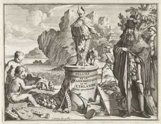 Voetstuk spotkał de heilige Thomasa Becketa Titelpagina voor J. Beeverell, Uroki Wielkiej Brytanii i Irlandii, deel 4, 1707 Uroki Wielkiej Brytanii i Irlandii (tytuł na obiekcie)