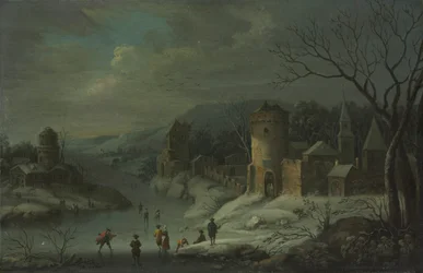 Pejzaż zimowy, ok. godz. 1680-1718.