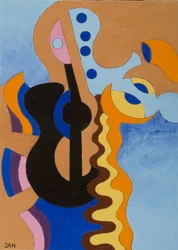 Czarna gitara, 2009 (olej na płótnie)