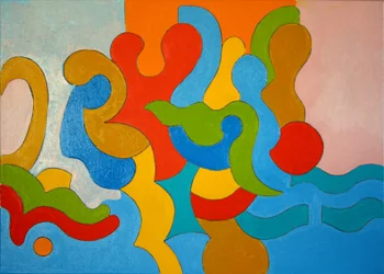 Rodzina wraca z plaży późnym popołudniem, 2009 (olej na płótnie)