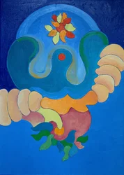 Pierwszy krok do religii, 2009 (olej na płótnie)