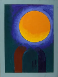 Dwa piżmoszczury pod księżycem, 2008 (olej na płótnie)