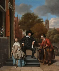 Adolf i Catharina Croeser, znani jako „burmistrz Delft i jego córka” Portret Adolfa i Cathariny Croeser w Oude Delft, znanych jako „Burmistrz Delft i jego córka”
