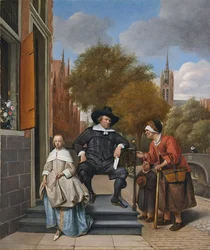 Mieszczan z Delft i jego córka, 1655