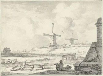 Artysta szkicujący na Hogendijk, poza Haarlemmerpoort