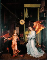 Zwiastowanie Obraz na drewnie Jana Provosta (ok. 1465-1529) wym. 300x200 cm Geny, Galleria di Palazzo Bianco