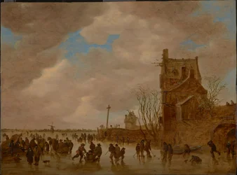 Lodowe przyjemności przed wieżą mostową, 1655