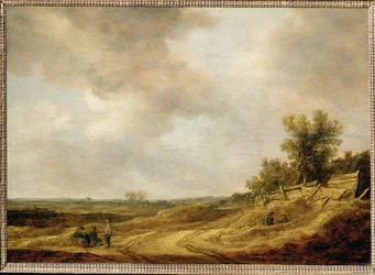 Płaski krajobraz (obraz na drewnie dębowym)