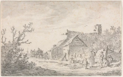 Pejzaż z chatą i figurami, 1653.