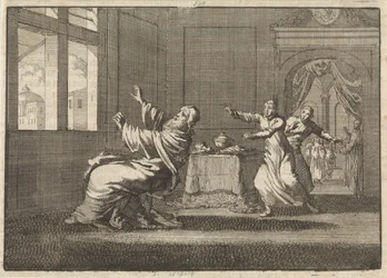 Papież Innocenty XII upada do tyłu z okna Kwirynału wkrótce po jego wyborze, 1691