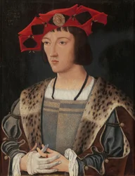 Portret mężczyzny zakładającego rękawiczkę