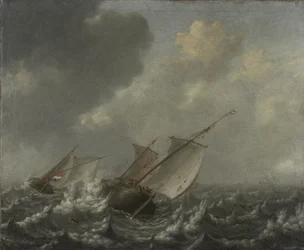 Statki na wzburzonym morzu, 1620s