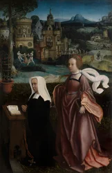 Fragment ofiarodawcy ze św. Mikołajem i żony dawcy ze św. Godeliwą, ok. 1515-21 (olej na desce)