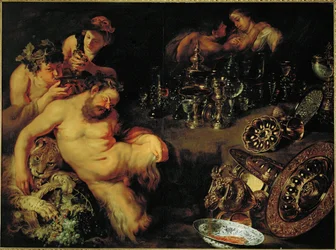 Pijany Silenus (olej na płótnie)