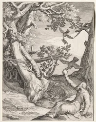 Eliasz na pustkowiu karmiony przez kruki, 1604.