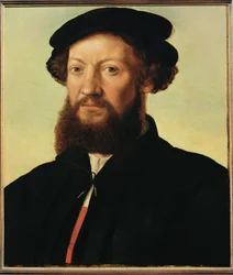 Portret męski (obraz na drewnie dębowym)