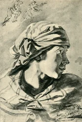 Głowa młodej kobiety, połowa końca XVII wieku, 1943.