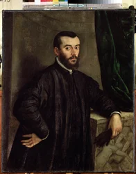 „Portret Andre Vesale (Andreas Vesalius) (1514-1564), anatom i lekarz Karola V”” Obraz (według Tiziano Vecellio powiedział Tycjan (1485-1576) autorstwa Jana Stephena van Calcara (1499-około 1546)