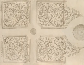 Projekt fontanny i czterech kwadratowych klombów do ogrodu rozkoszy, 1651