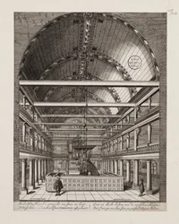 Wnętrze Synagogi Portugalskiej w Amsterdamie