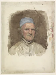 Portret mężczyzny w niebieskim kapeluszu