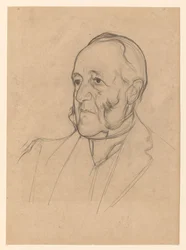 Portret dżentelmena z bokobrodami, po lewej