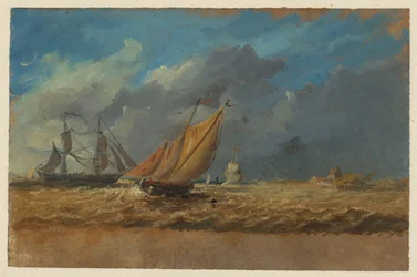 Seascape z niektórymi statkami