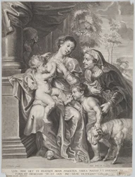 Święta Rodzina z Elżbietą i Dzieciątkiem Święty Jan Chrzciciel, Dziewica karmiąca Dzieciątko Chrystus, ok. 1635-1642