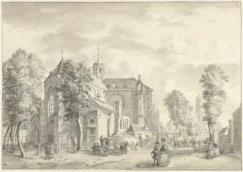 Pieterskerk w Utrechcie z Domem . w tle