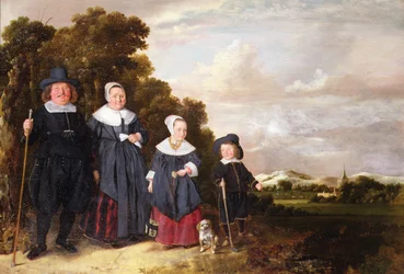 Grupowy portret rodziny (olej na panelu)