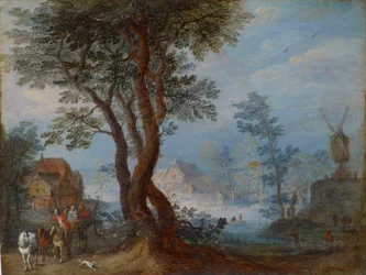 Wiejski krajobraz z postaciami, ok. 1603