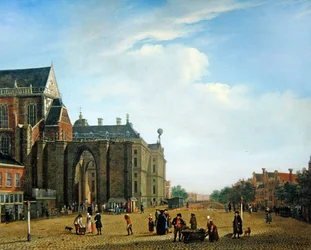 Widok na Amsterdam (olej na płótnie)
