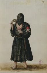 Penitent (pióro i atrament i toaleta na papierze)
