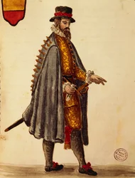 Ambasador Neapolu, Jan van Grevenbroeck lub Giovanni Grevembroch (1731-1807), Gli Donne de Veneziani, z ilustrowanej księgi kostiumów, akwarela
