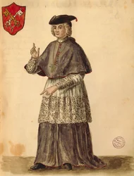 Legat papieski w Serenissima, Jan van Grevenbroeck lub Giovanni Grevembroch (1731-1807), Gli Donne de Veneziani, z ilustrowanej księgi kostiumów, akwarela