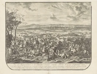Ontzeta van Turijna, 1706 Widok i przedstawienie bitwy wydanej przed Turynem 7 września 1706 r. (tytuł na obiekcie)